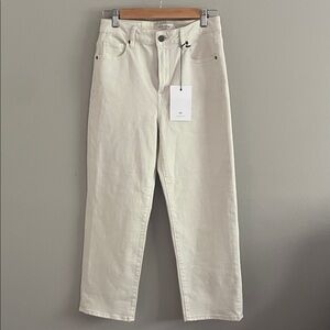 Hidden Los Angeles Tracey High Rise Straight Off White Cream Jeans Size 28